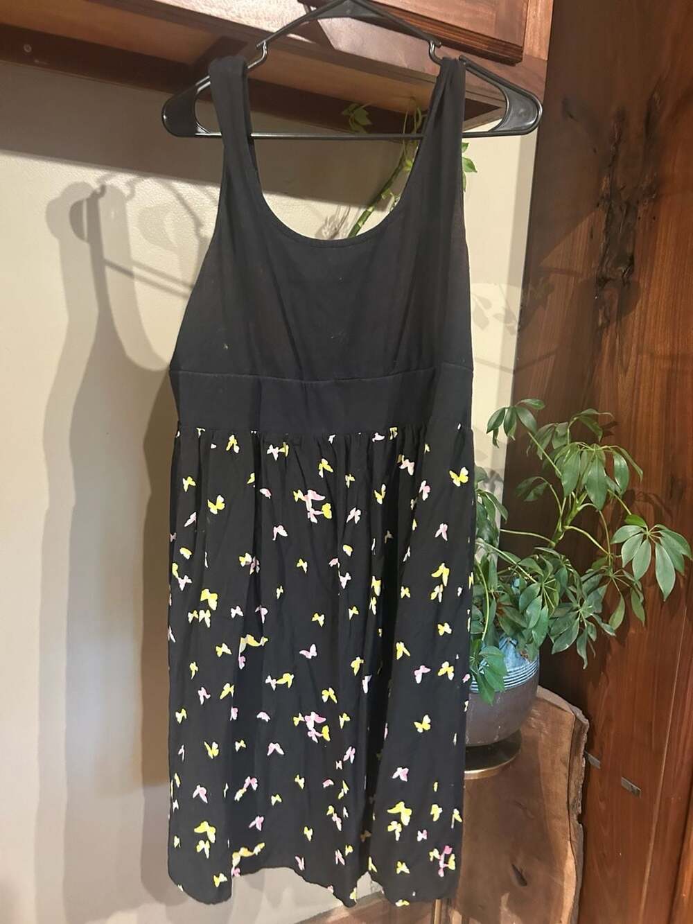 No Boundaries Sleeveless Butterfly Print Dress Black